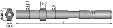 Shank Adapter COP / BBC Atlas Copco BBC 43, BBC 44, BBC 45, BBC 100