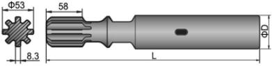 Shank Adapter HC Montabert HC 40, HC 50 (female)